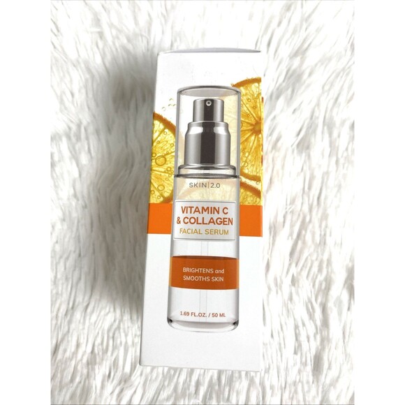 Skin 2.0 Vitamin C & Collagen Facial Serum Brightens Smooths Skin Made In Korea - Picture 2 of 7